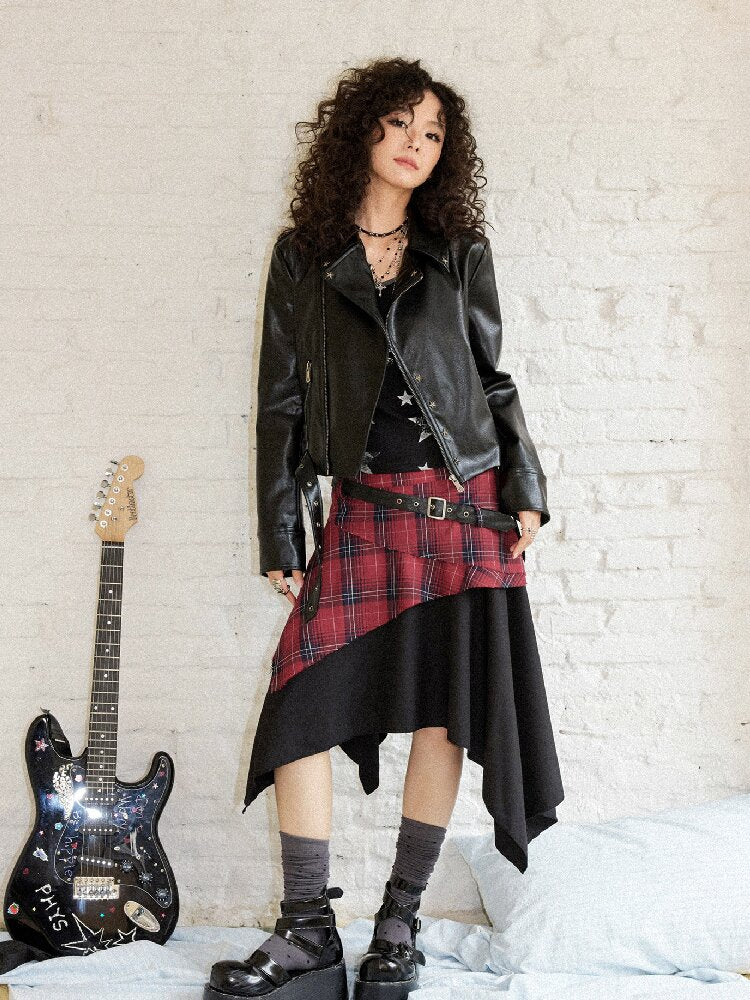 Sleek Rock Star Leather Jacket【s0000017903】