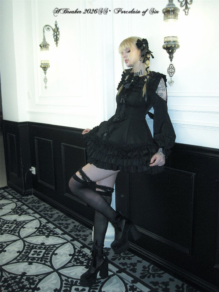 Satin Short Long Sleeve Skirt【s0000016389】