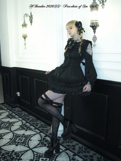 Satin Short Long Sleeve Skirt【s0000016389】