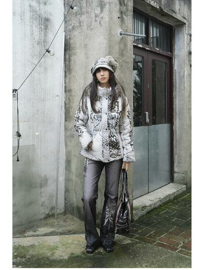 Snow Leopard Vintage Patchwork Hat【s0000018071】
