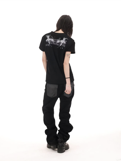 Gothic Slogan Print Crew T-Shirt【s0000018219】