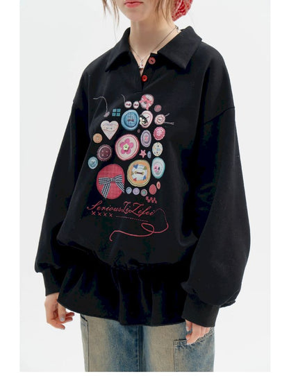 Neck Waist Slimming Sweatshirt【s0000012217】