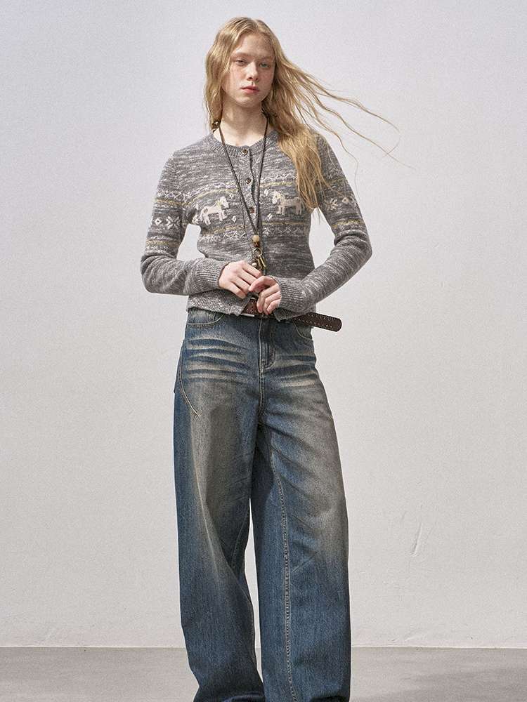 Cat Whisker Wide Leg Vintage Jeans【s0000015216】