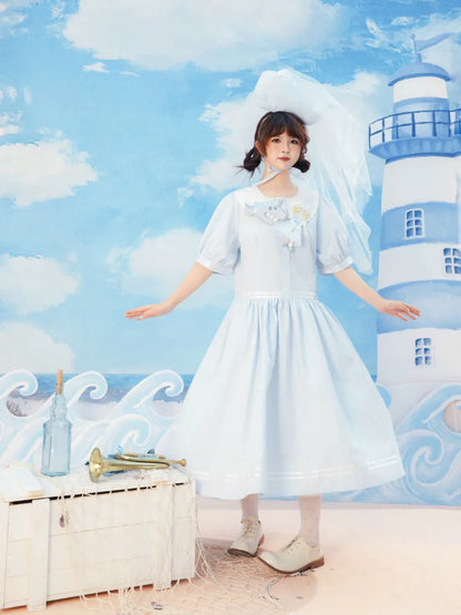 Blue and White Striped Dress【s0000014154】