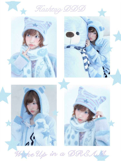 Ghost Horse Star Stripe Double-Sided Knit Hat【s0000014689】