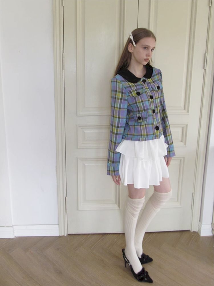 Plaid College Style Thin Jacket【s0000009893】