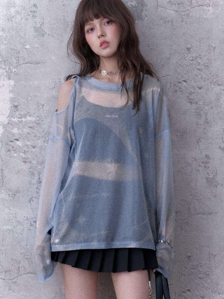 Mesh Cover-Up Summer T-Shirt【s0000017868】