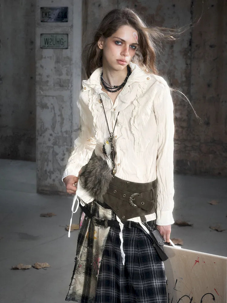 Patchwork Fringe Pocket Waist Belt【s0000013964】