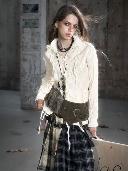 Patchwork Fringe Pocket Waist Belt【s0000013964】