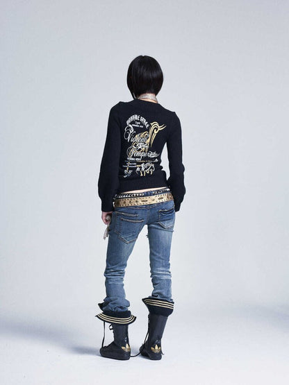 Soft Lantern Sleeve Printed Sweater【s0000015562】