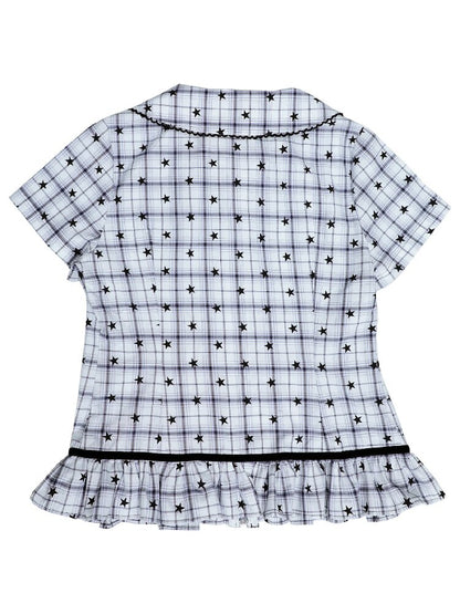 Old-School Zipper Star Pattern Shirt【s0000017127】