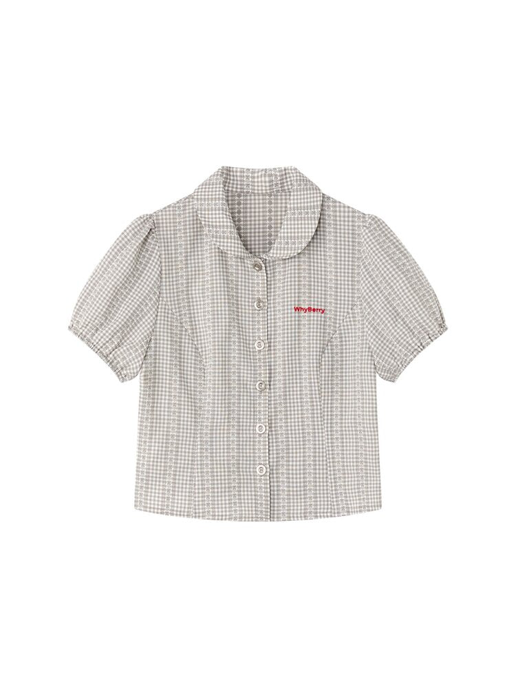 Flower Story Red Plaid Doll Shirt【s0000015687】