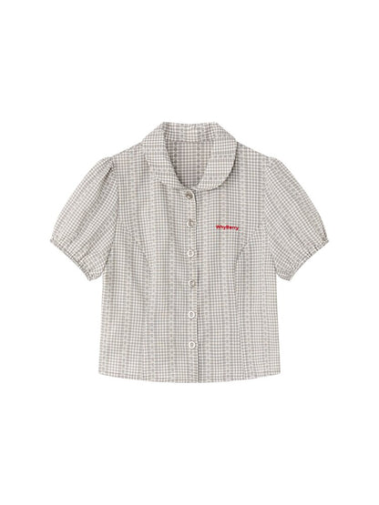 Flower Story Red Plaid Doll Shirt【s0000015687】