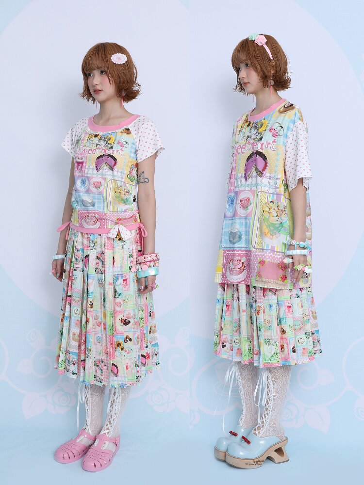 Cake Dessert Printed Loose T Shirt【s0000017455】