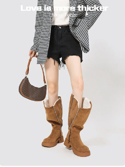 Matte Lambswool Winter Snow Boots【s0000015720】