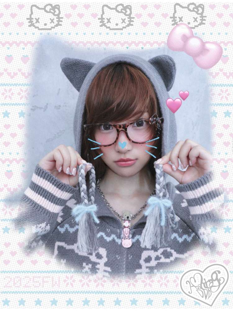 Ghost Horse Grey Fair Isle Hooded Jacket【s0000014697】