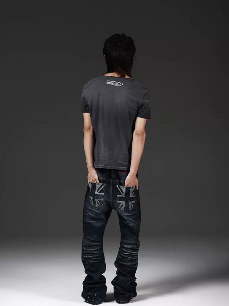 Heavy Wash Cut Neckline Short-Sleeve Tee【s0000018269】
