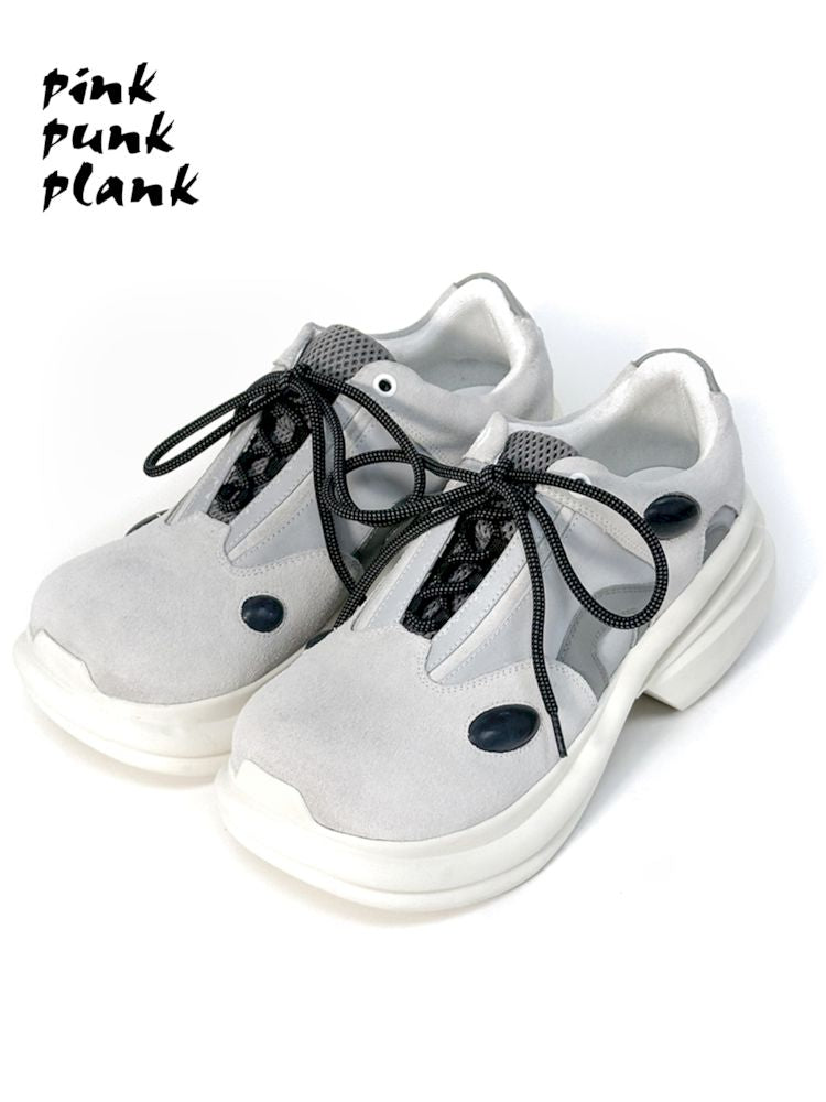 Gray Flip Flop Leather Tech Sport Chunky Shoes【s0000006660】