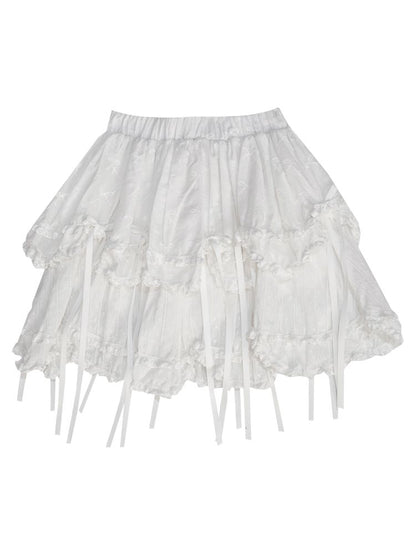 Double-layer bow-tie short skirt【s0000012764】