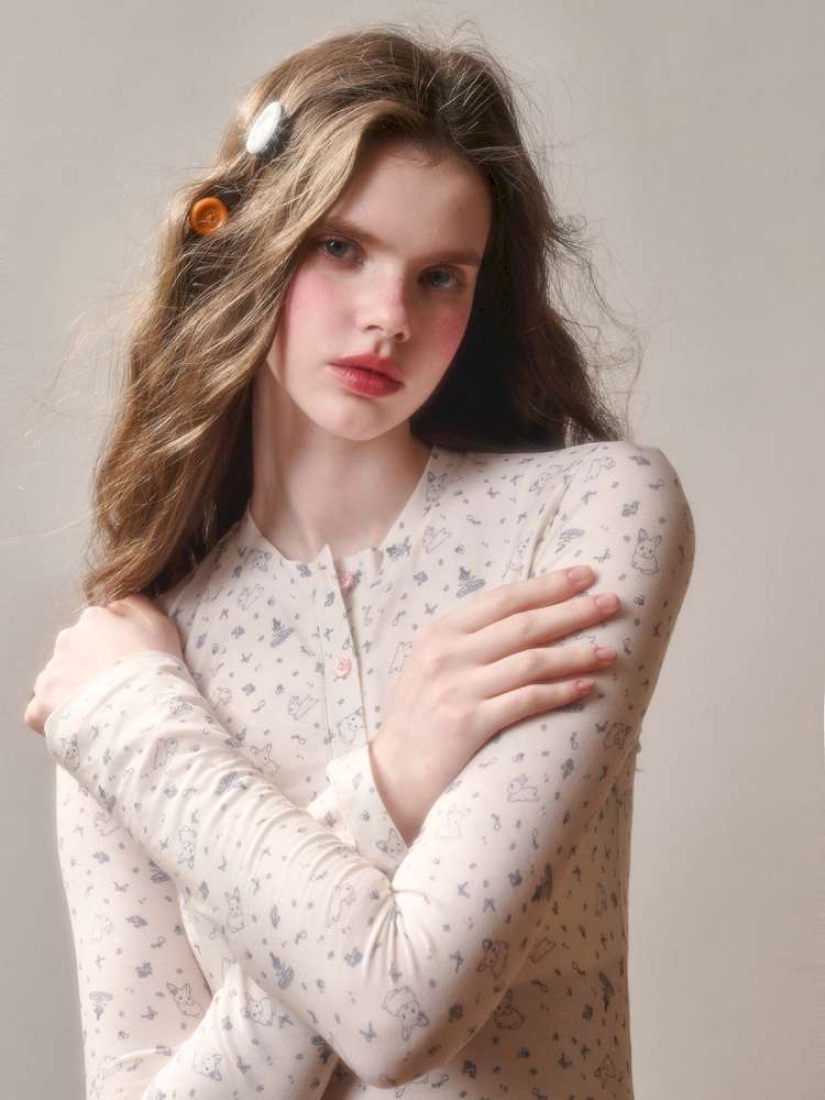 Comfortable Cotton Crew Neck Slim Lace Hem Top【s0000014895】