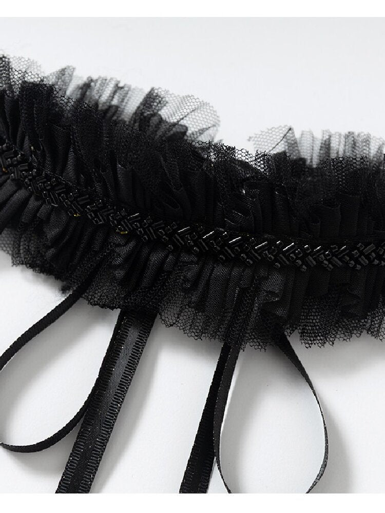 Court Pleated Lace Silk Scarf Waist【s0000016997】