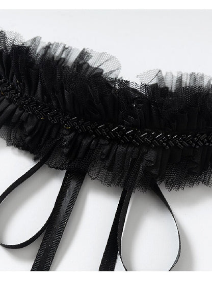 Court Pleated Lace Silk Scarf Waist【s0000016997】