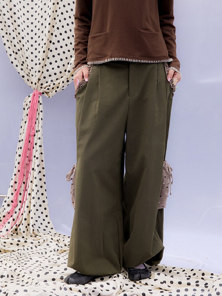 Patchwork Bud Green Cargo Pants【s0000015850】