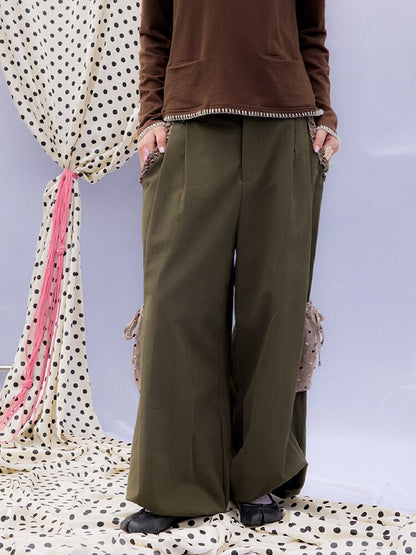 Patchwork Bud Green Cargo Pants【s0000015850】