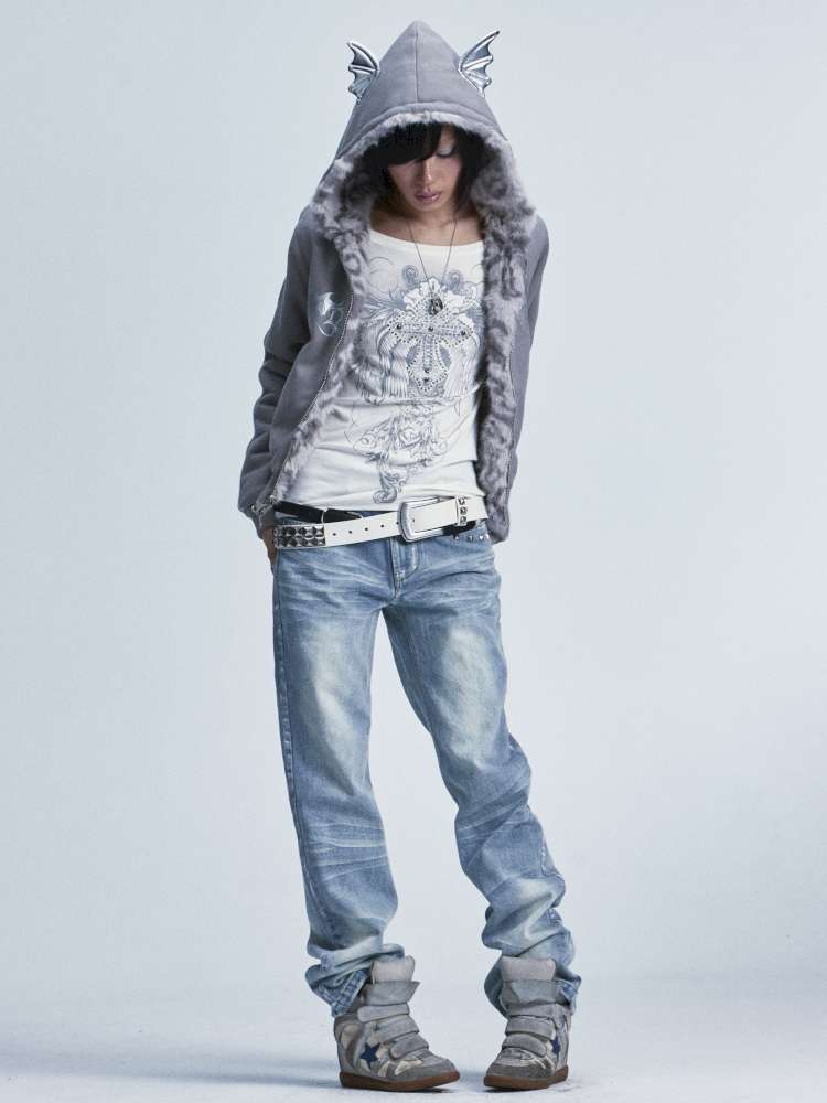 Knitted Mesh Hole Cross Rivet T-shirt【s0000014666】