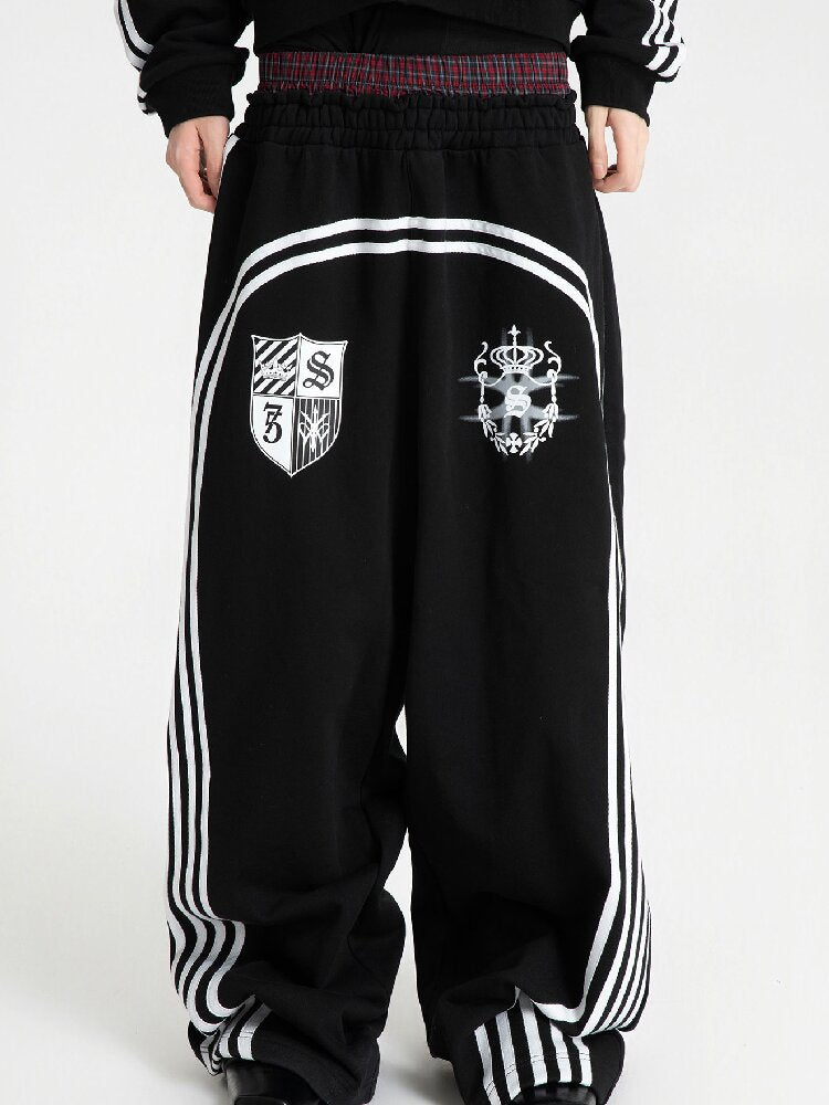 Plaid Double Waist Printed Sweatpants【s0000018571】