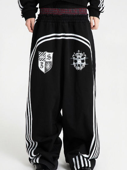Plaid Double Waist Printed Sweatpants【s0000018571】