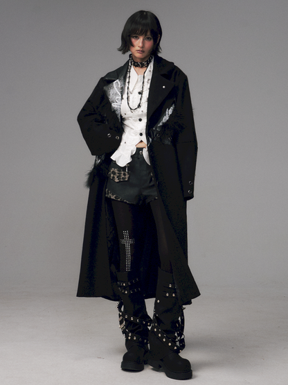 Punk Rock Heavy Print Loose Tweed Coat【s0000014705】