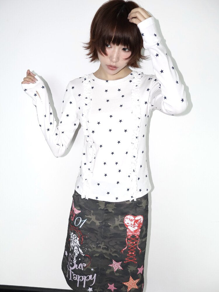 Star Cotton Overfinger Top【s0000018660】