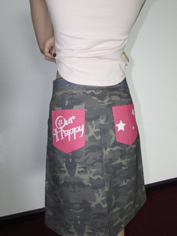 Graffiti Print Camouflage Skirt【s0000018659】