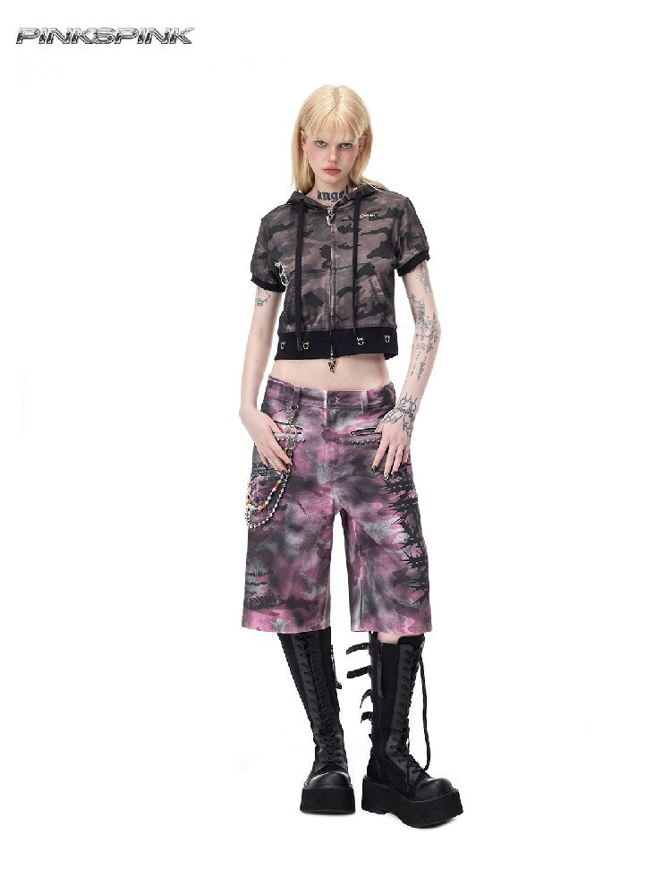 Cat Ear Rhinestone Camo Hoodie【s0000017721】