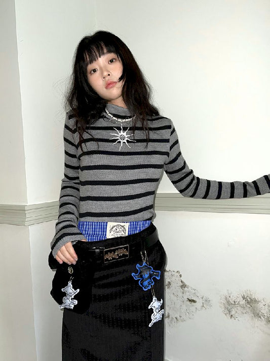 High Neck Long Sleeve Top【s0000011189】