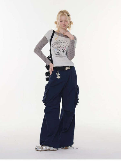 Dark Blue Functional Cargo Pants【s0000015424】