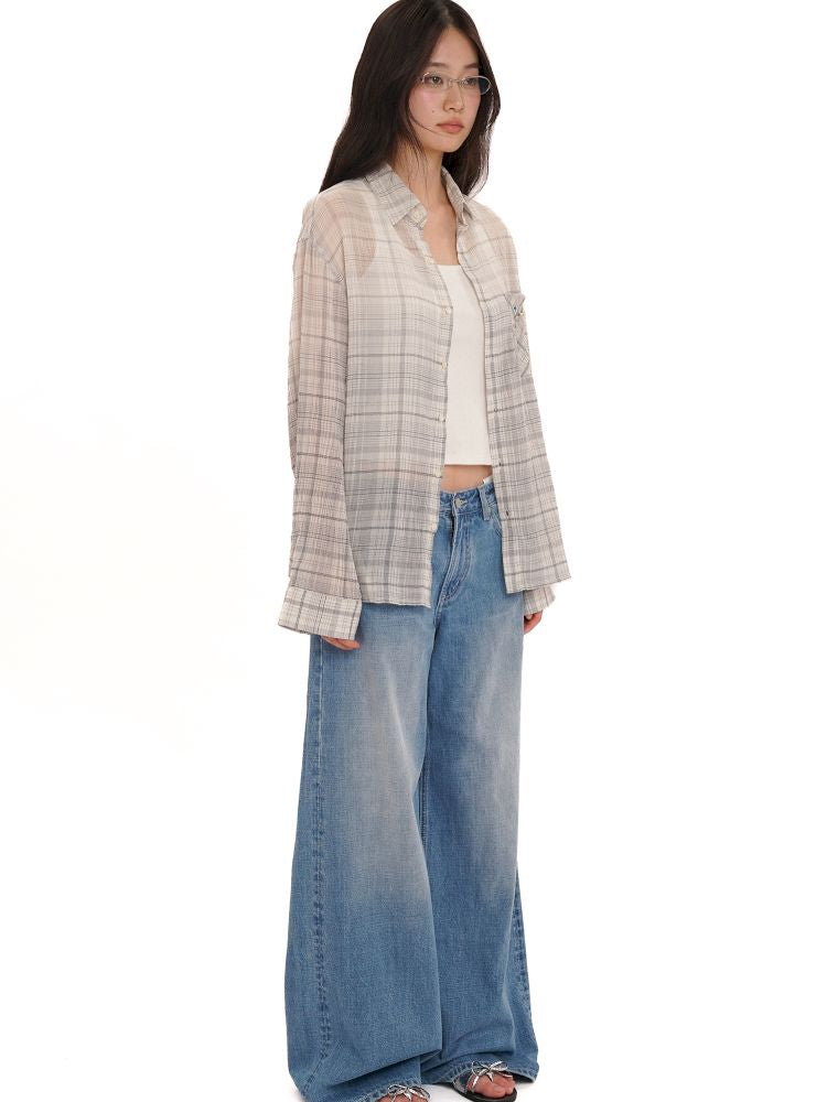 Gradient spray horsey loose shirt jacket【s0000013423】