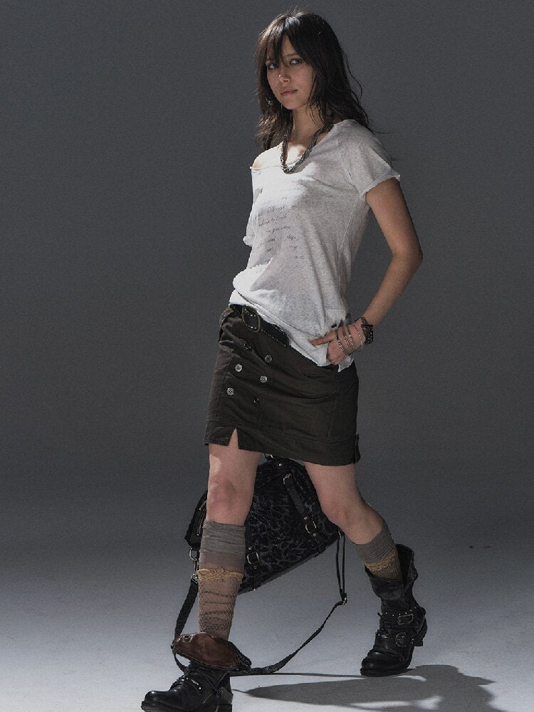 Polarized Fabric Straight Skirt【s0000016239】