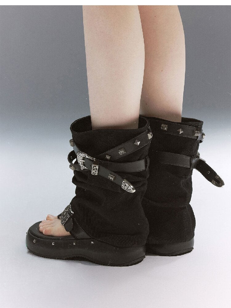 Decadent Punk Stud Platform Slipper【s0000017049】