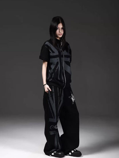 Flag Sub-Print Boxing Sweatpants【s0000018274】
