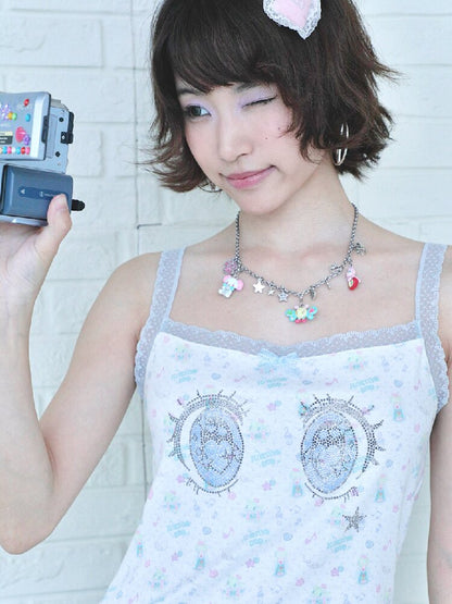 Playful Cartoon Eye Lace Camisole【s0000017475】