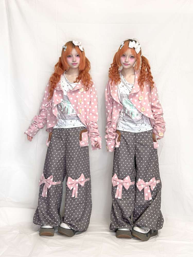 Polka Dot Bow Loose Trousers【s0000015199】