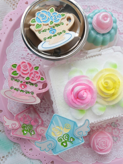 Rose Coffee Cup Printed Hair Clip【s0000017461】