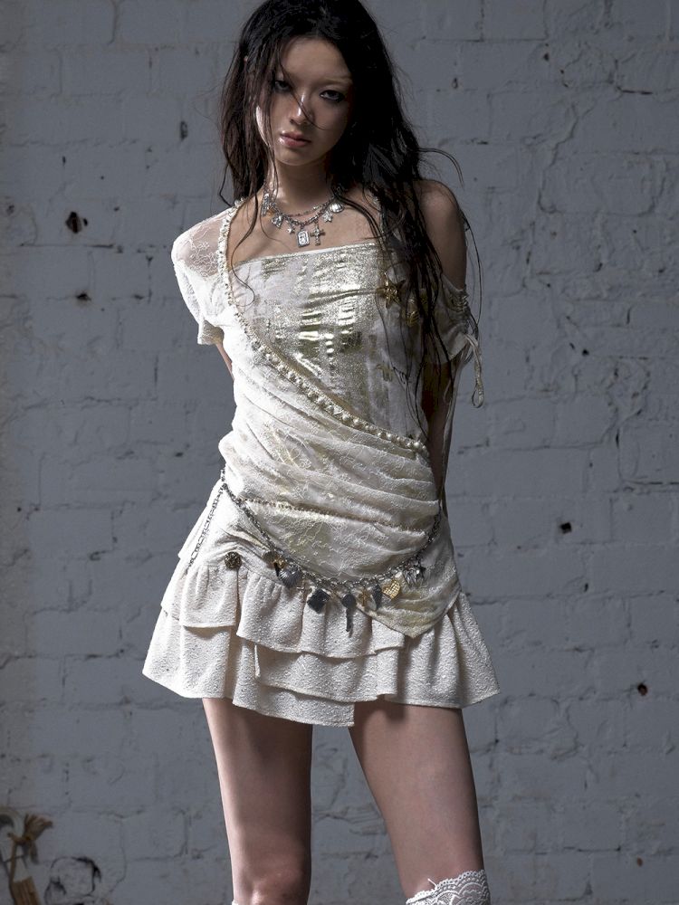 Patchwork two-way short-sleeved T-shirt【s0000012788】