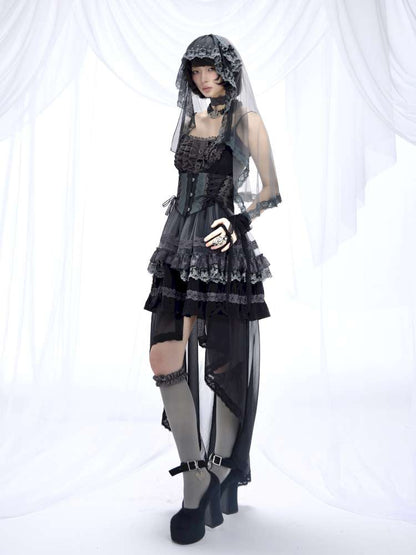 Dark Lolita Lace Mesh Sundress Dress【s0000014684】
