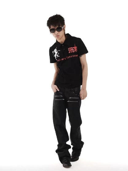 Embroidered Polo Street T-Shirt【s0000018251】