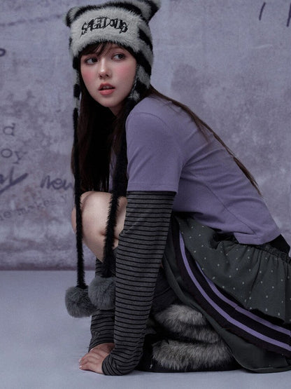 Fake Two Straight Shoulder T-shirt【s0000015763】