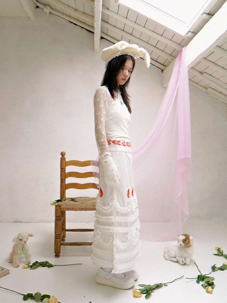 Cherry Jacquard High-Neck Base Shirt【s0000014937】