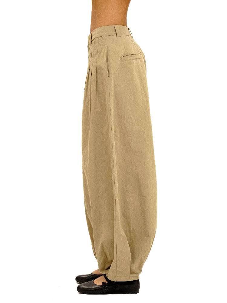 Cotton Pleated Casual Lantern Trousers【s0000016094】